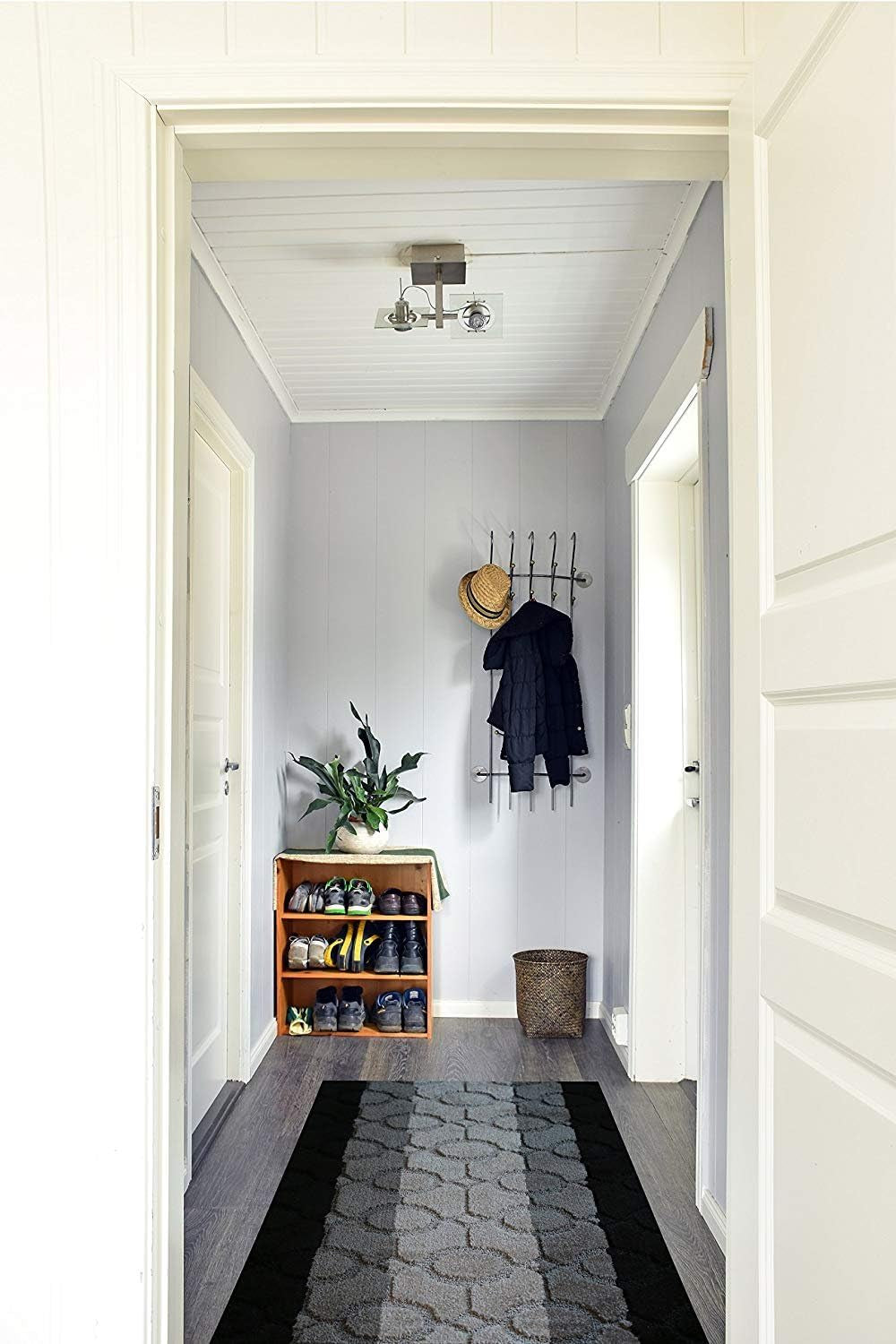 Custom Size Hallway Runner Rug Grey Color 31 Inch Wide Select Your Length Non-Slip (Skid Resistance) Rubber Backing 8 Feet X 31 Inch