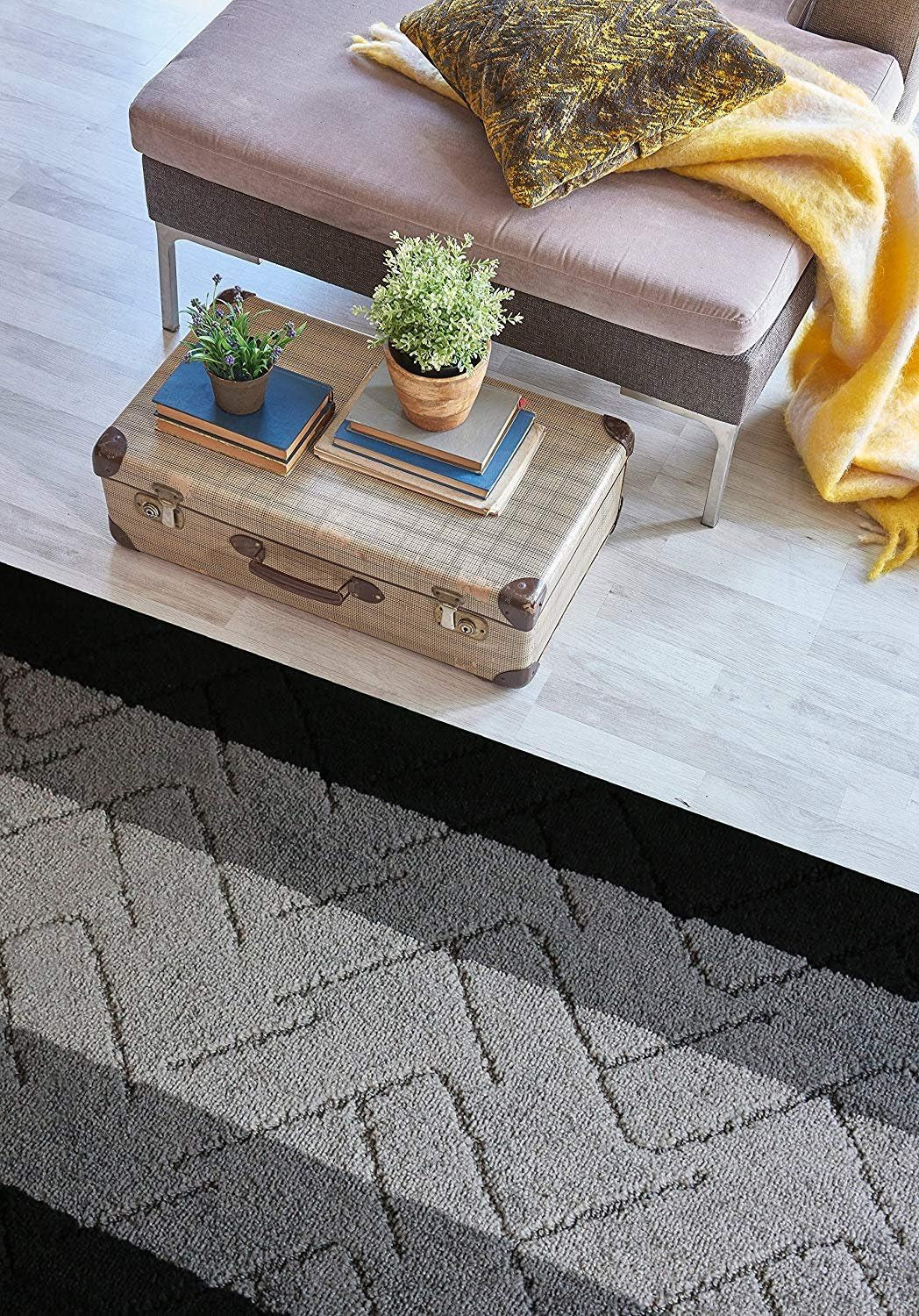 Custom Size Hallway Runner Rug Grey Color 31 Inch Wide Select Your Length Non-Slip (Skid Resistance) Rubber Backing 8 Feet X 31 Inch