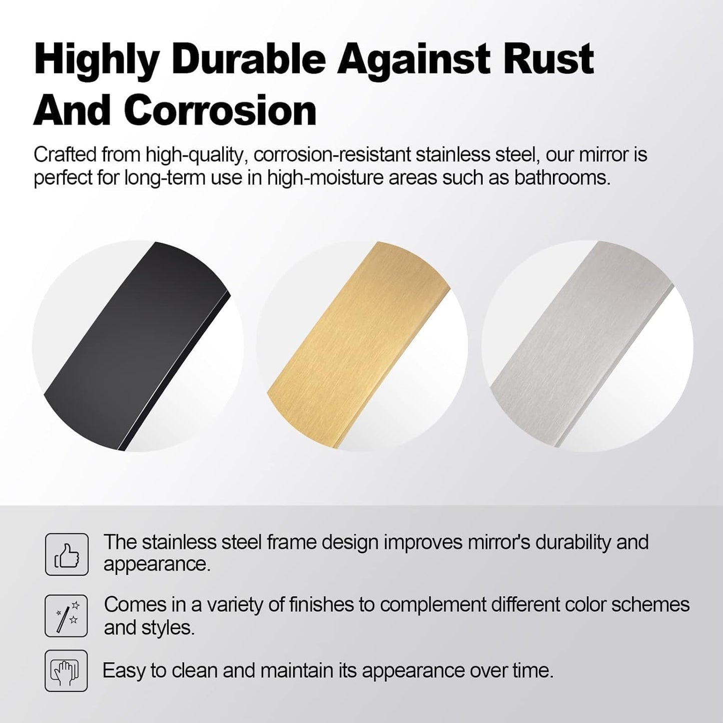 round Wall Mirror for Bathroom, 30 Inch Black Circle Mirror Modern Premium Stainless Steel Metal Frame Wall Mounted for Bathroom, Entryway, Vanity, Living Room, Bedroom