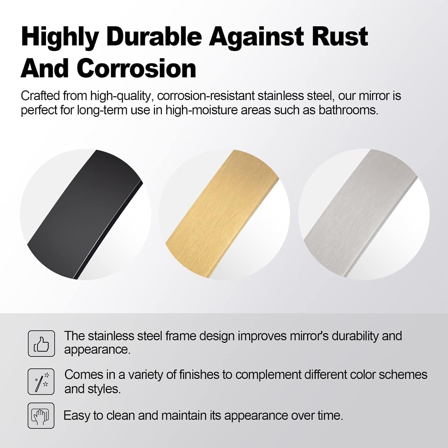 round Wall Mirror for Bathroom, 30 Inch Black Circle Mirror Modern Premium Stainless Steel Metal Frame Wall Mounted for Bathroom, Entryway, Vanity, Living Room, Bedroom