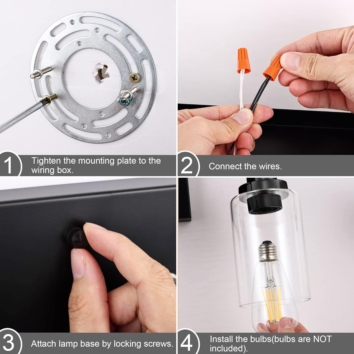 40 Inches Length 5-Light Bathroom Vanity Light Fixtures Black Industrial Wall Sconce Lighting with Clear Glass Shade for Living Room Bedroom Hallway Kitchen (Patent No.: US D963914 S)