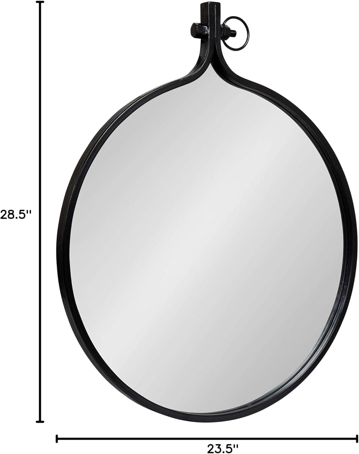 Yitro round Industrial Modern Metal Framed Wall Mirror, 23.5X28.5, Black