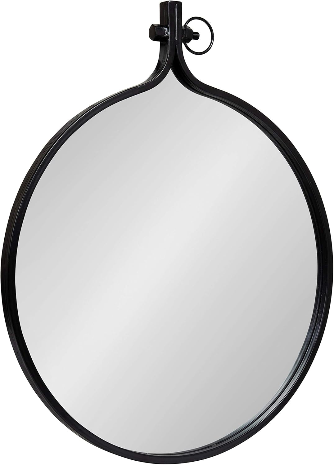 Yitro round Industrial Modern Metal Framed Wall Mirror, 23.5X28.5, Black