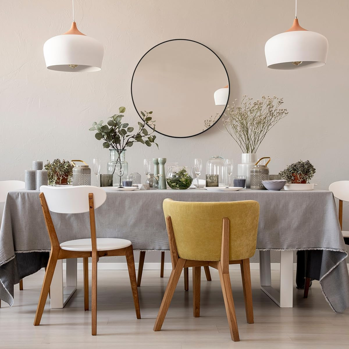 round Wall Mirror for Bathroom, 30 Inch Black Circle Mirror Modern Premium Stainless Steel Metal Frame Wall Mounted for Bathroom, Entryway, Vanity, Living Room, Bedroom