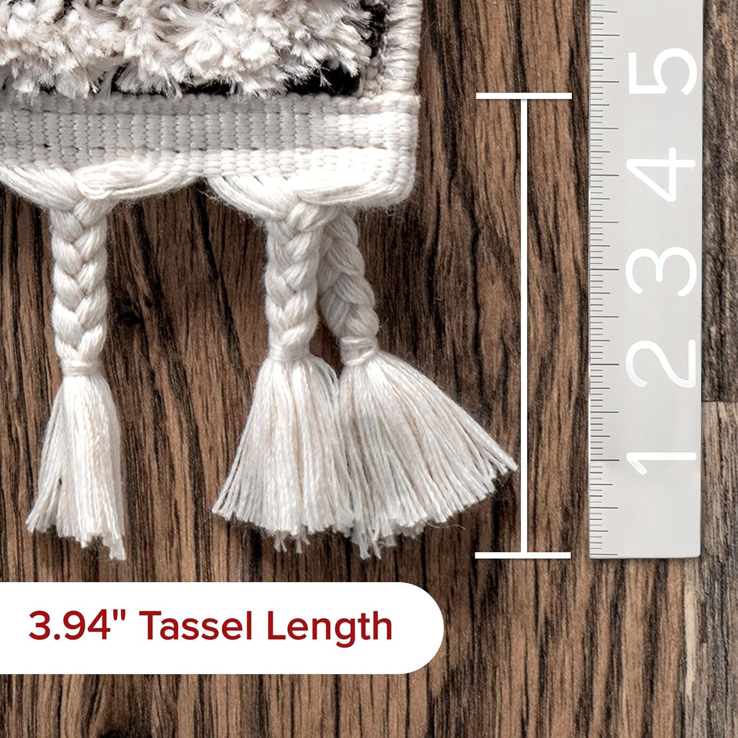 9X12 Ansley Moroccan Tassel Area Rug, Grey, High-Low Textured Bohemian Design, Plush High Pile, Stain Resistant, for Bedroom, Living Room, Hallway, Entryway