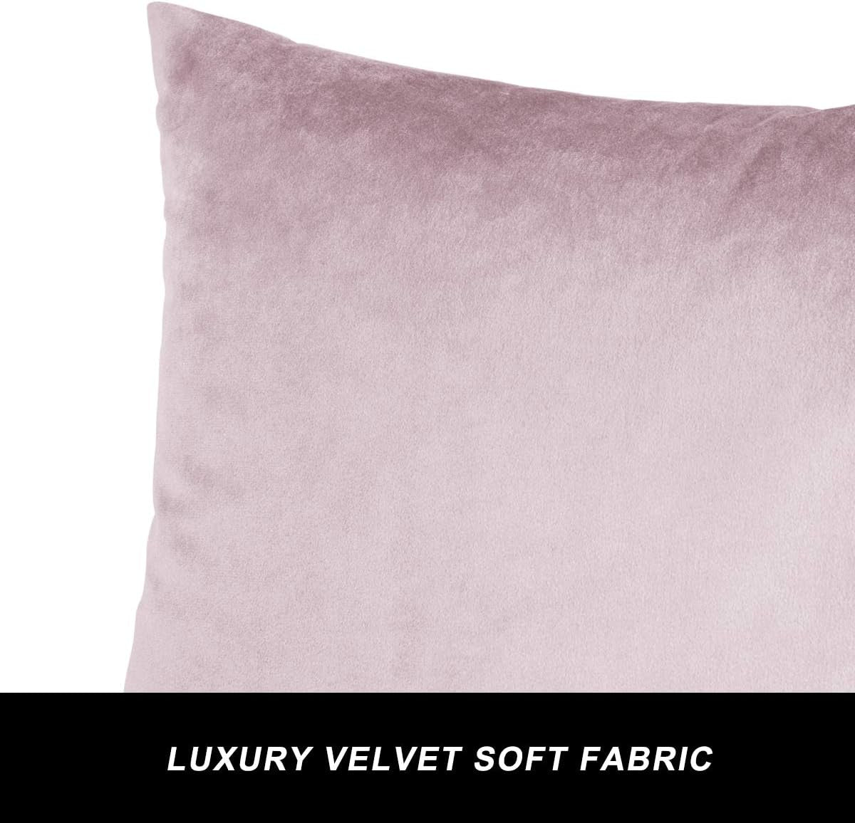 Decorative Throw Pillow Covers 16X16,Set of 2 Sweet Lilac Square Couch Pillow Covers,Velvet Sofa Boho Cushion Pillows