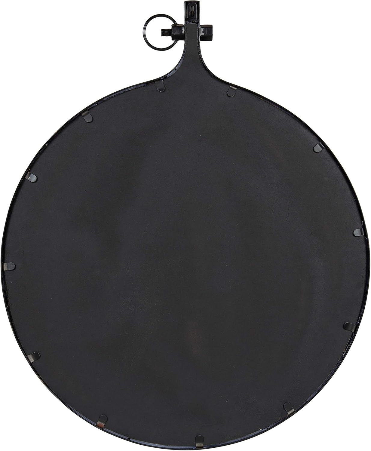 Yitro round Industrial Modern Metal Framed Wall Mirror, 23.5X28.5, Black