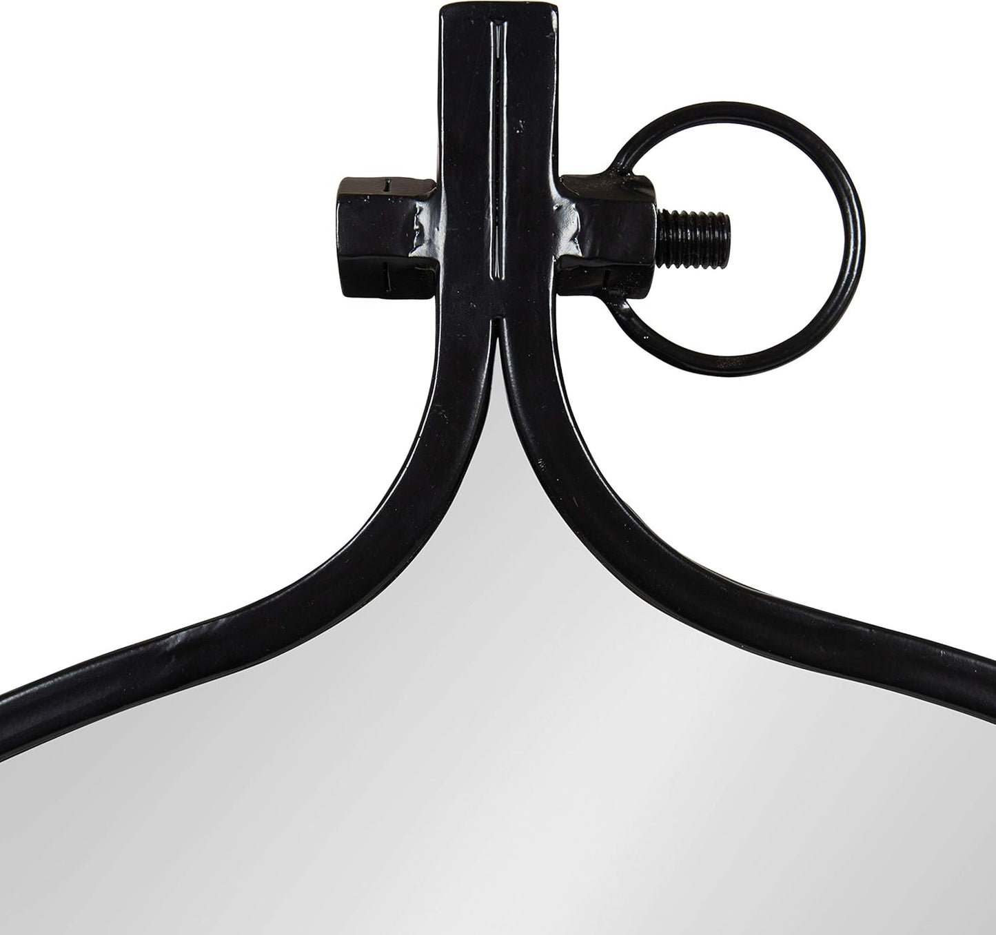 Yitro round Industrial Modern Metal Framed Wall Mirror, 23.5X28.5, Black