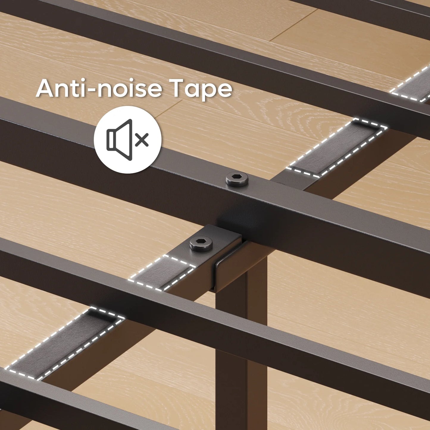 Full Size Bed Frame with Charging Station and 2 USB Ports and Outlets,Led Light Storage Headboard,Noise Free Design, Black