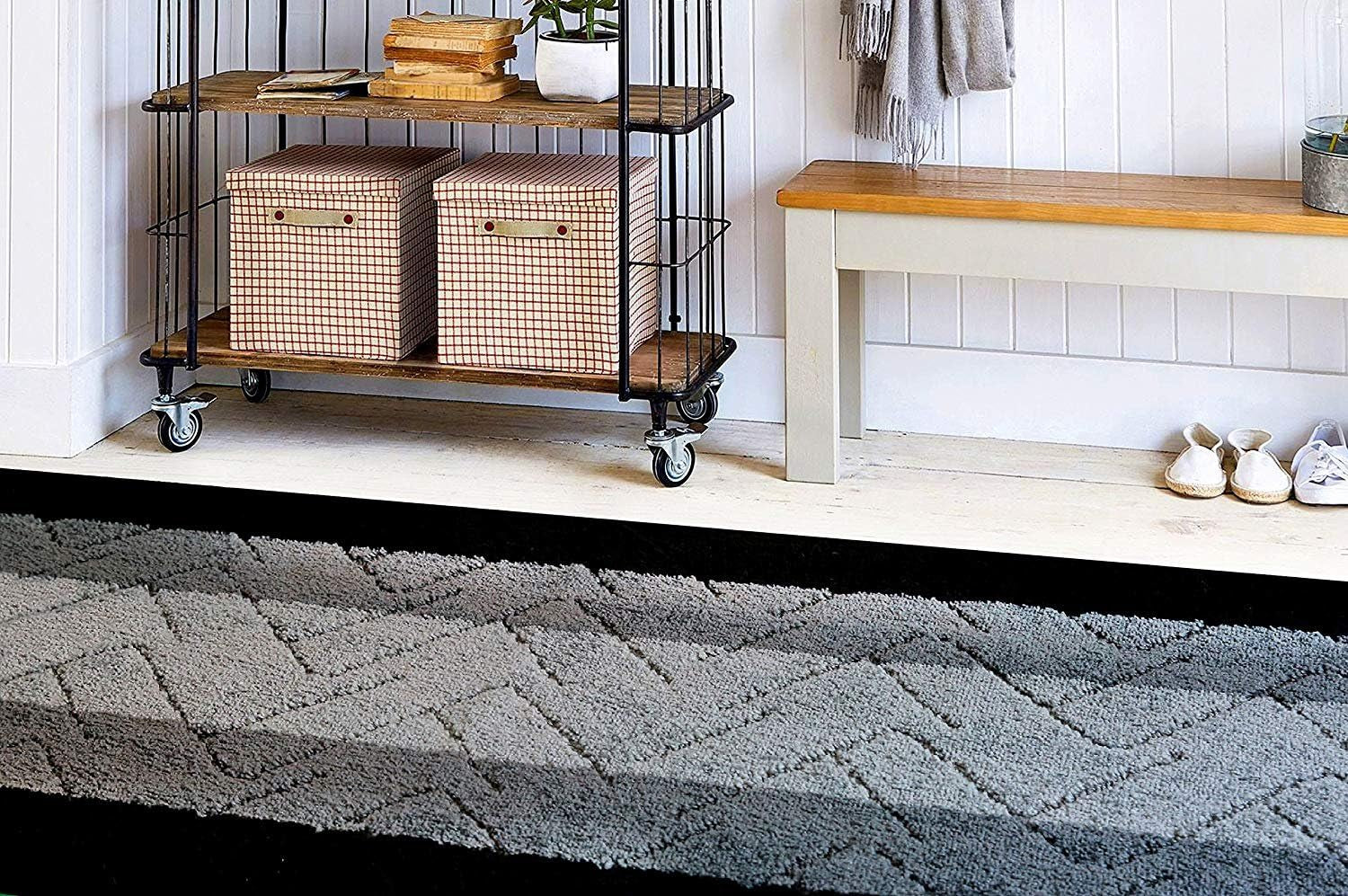 Custom Size Hallway Runner Rug Grey Color 31 Inch Wide Select Your Length Non-Slip (Skid Resistance) Rubber Backing 8 Feet X 31 Inch