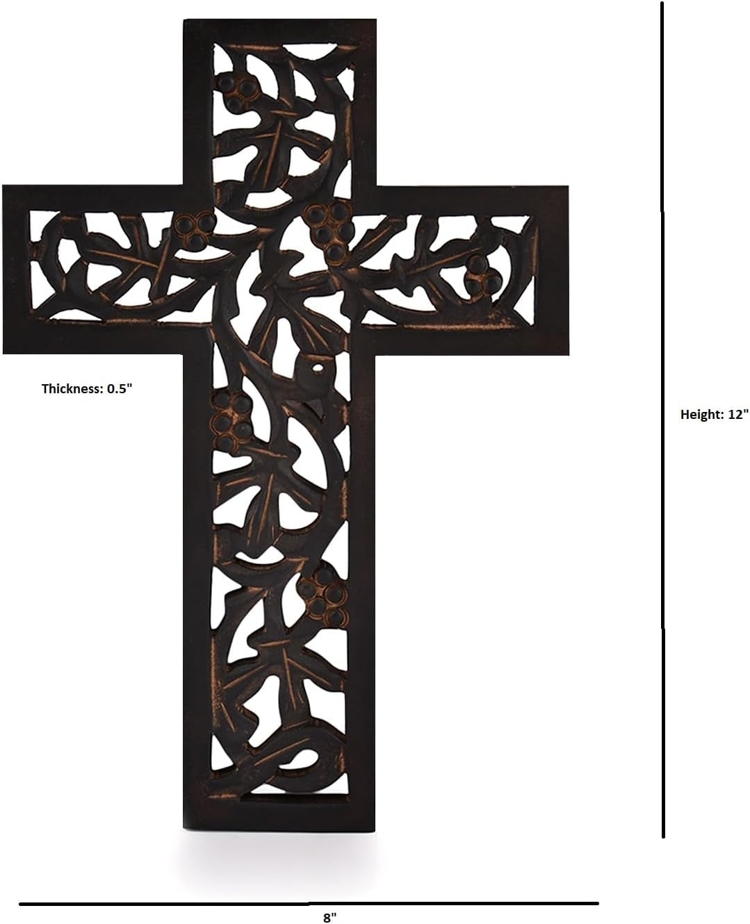 Wooden Wall Hanging Cross Handmade Antique Design Religious Home Living Room Décor Accessory