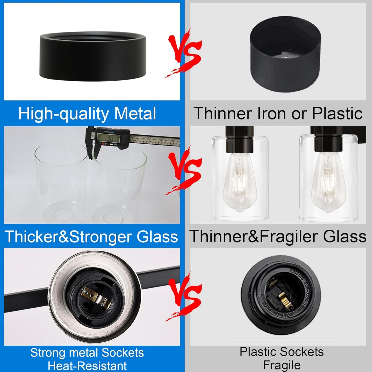 40 Inches Length 5-Light Bathroom Vanity Light Fixtures Black Industrial Wall Sconce Lighting with Clear Glass Shade for Living Room Bedroom Hallway Kitchen (Patent No.: US D963914 S)