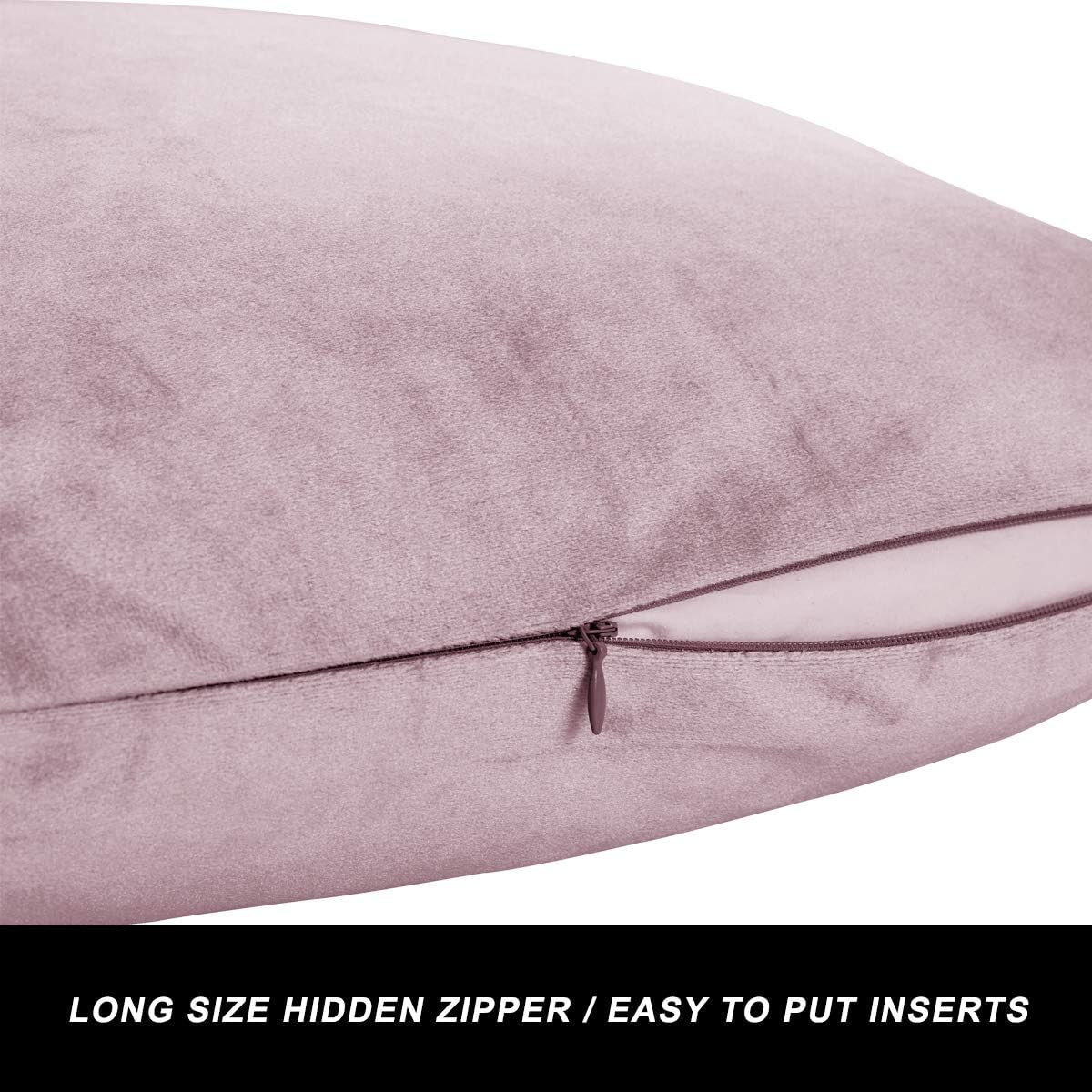 Decorative Throw Pillow Covers 16X16,Set of 2 Sweet Lilac Square Couch Pillow Covers,Velvet Sofa Boho Cushion Pillows