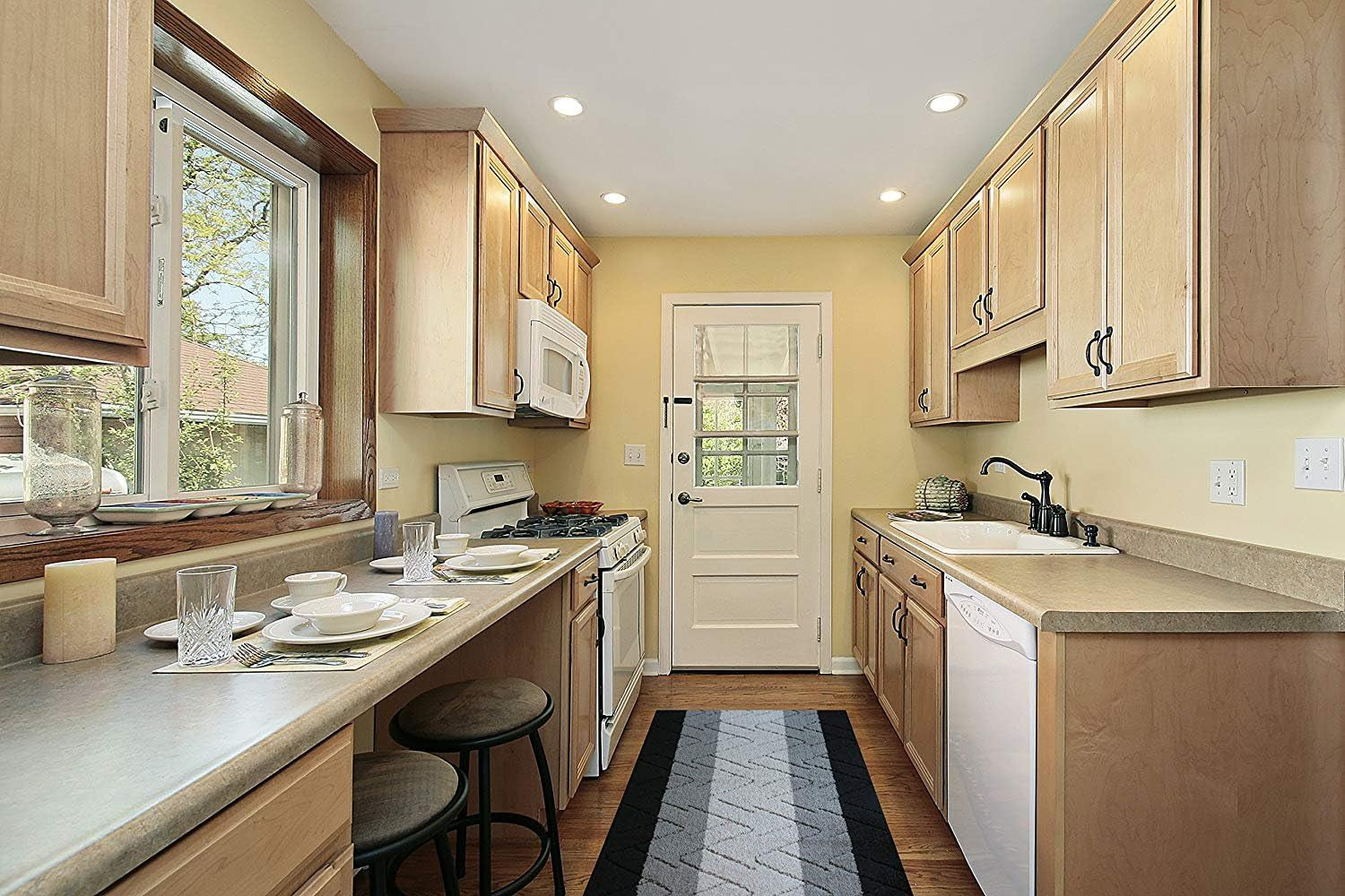 Custom Size Hallway Runner Rug Grey Color 31 Inch Wide Select Your Length Non-Slip (Skid Resistance) Rubber Backing 8 Feet X 31 Inch